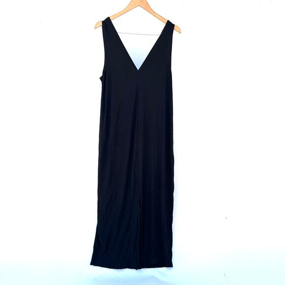 Storq V-Neck Maternity Tank Midi Dress Modal Black Size 1 Pregnancy XS - Picture 5 of 7